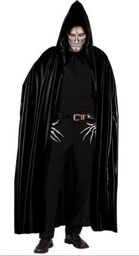 Kakadu vermijden Volwassen Zwarte cape met kap voor volwassenen Halloween artikel - Verkleedattribuut  - One size" | bol.com