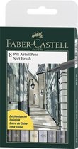 Faber Castell FC-167808 Tekenstift Faber-Castell Pitt Artist Pen Soft Brush Etui 8 Stuks Assorti