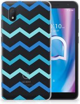 Telefoon Hoesje Alcatel 1B (2020) Siliconen Back Cover Zigzag Blauw