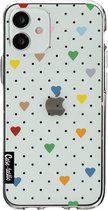 Casetastic Apple iPhone 12 Mini Hoesje - Softcover Hoesje met Design - Pin Point Hearts Transparent Print