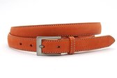 Oranje smalle dames riem 2.5 cm breed - Oranje - Casual - Echt Leer/Nubuck - Taille: 85cm - Totale lengte riem: 100cm