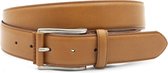 JV Belts Mooie camel heren riem - heren riem - 3.5 cm breed - Camel - Echt Nubuck - Taille: 120cm - Totale lengte riem: 135cm