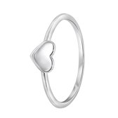 Lucardi Dames Ring rhodiumplated hart - Ring - Cadeau - Echt Zilver - Zilverkleurig