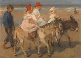 Schilderij - Ezeltje rijden langs het strand, Isaac Israels, ca. 1890 - ca. 1901   100x70cm