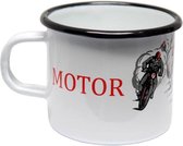 Emaille beker met opdruk Motor Racing