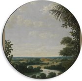 Dibond Wandcirkel - Oude meesters - Landschap in Brazilië, Frans Jansz. Post, 1652 - 40x40cm Foto op Aluminium Wandcirkel (met ophangsysteem)