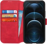 DG Ming Apple iPhone 12 Pro Max Hoesje Retro Wallet Book Case Rood