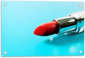 Tuinposter – Rode Lipstick - 60x40cm Foto op Tuinposter  (wanddecoratie voor buiten en binnen)