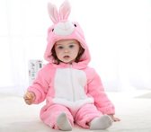 Budino Baby Romper Pyjama Onesie Konijn -Roze - maat 70