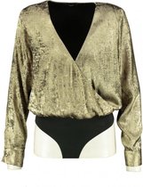 Only shiny gold wikkel bodyblouse - Maat 38