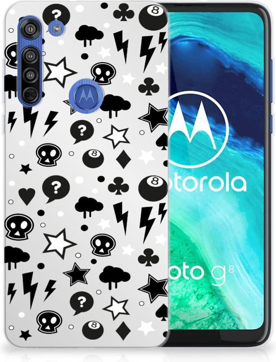 Levendig Bewustzijn Druipend Telefoonhoesje Motorola Moto G8 Silicone Back Cover Silver Punk | bol.com