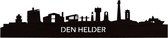 Skyline Den Helder Zwart hout - 80 cm - Woondecoratie - Wanddecoratie - Meer steden beschikbaar - Woonkamer idee - City Art - Steden kunst - Cadeau voor hem - Cadeau voor haar - Jubileum - Trouwerij - WoodWideCities