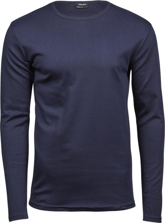 Tee Jays T-Shirt à Manche Longue Interlock Homme (Bleu Marine)