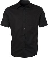 James and Nicholson Herenshirt met korte mouwen Oxford Shirt (Zwart)