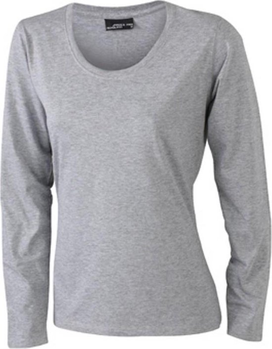 Foto: James and nicholson dames dames t shirt met lange mouwen medium long sleeved grijze heide 