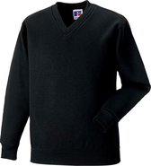 Russell Werkkleding V-hals Sweatshirt Top (Zwart)