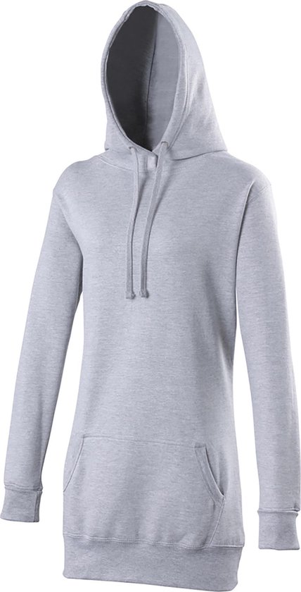 Foto: Awdis girlie womens longline hooded sweatshirt hoodie heide grijs 