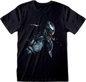 Marvel SpiderMan Heren Tshirt -S- Venom Art Zwart