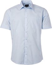 James and Nicholson Herenshort Poplin Shirt met korte mouwen (Lichtblauw)