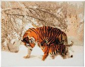 Diamond Painting Crystal Art Kit ® Winter Tigers, 40x50 cm, partial painting