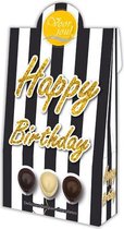 Chocolade Cadeau doos black & white happy birthday