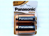 Panasonic PBALR020B2 Alkaline Batterij Type D Cell / LR20, 2 stuks