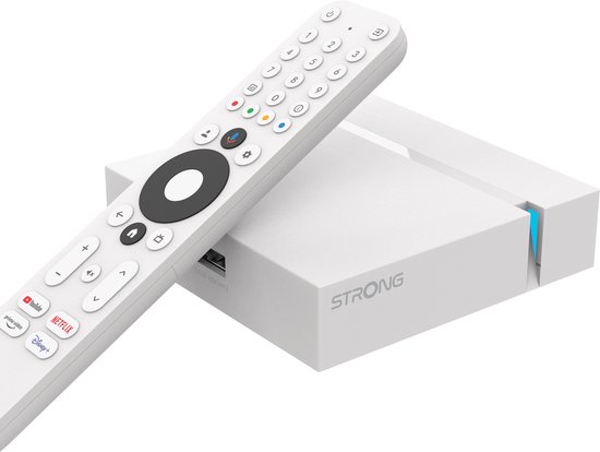 STRONG - Streaming Box Android TV 4K UHD - Leap-S3+V2 - Chromecast ingebouwd - Google Voice Assistant compatibel - Dolby Atmos & Dolby Vision - Gemakkelijk te installeren - Wit