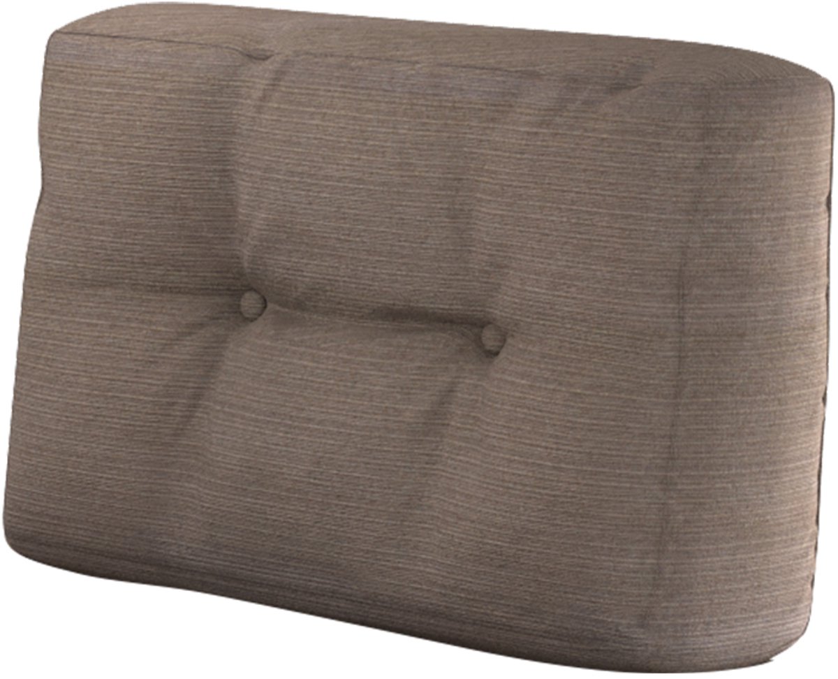 Vicco Palletkussens in taupe, 60 x 20 cm, van bovenaf gefotografeerd op een pallet.