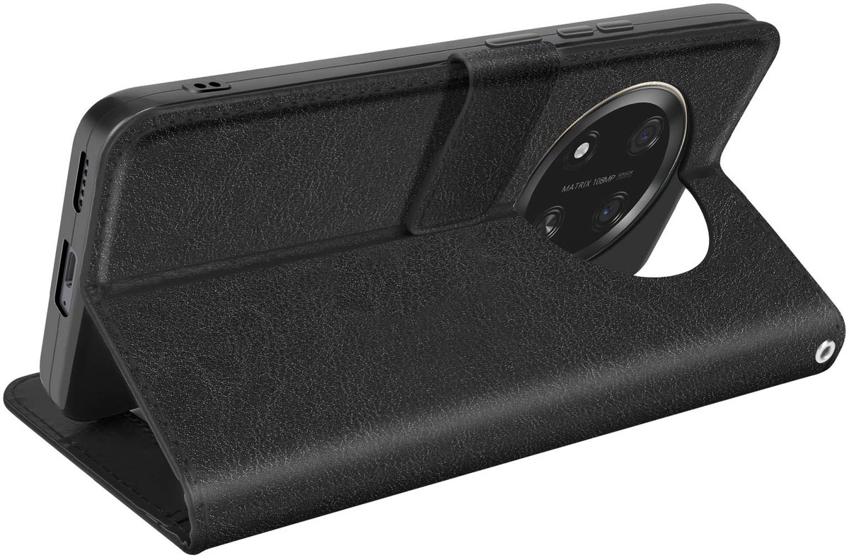 Mayaxess, Hoesje voor Honor Magic 7 Lite Portemonnee met Riem, Zwart