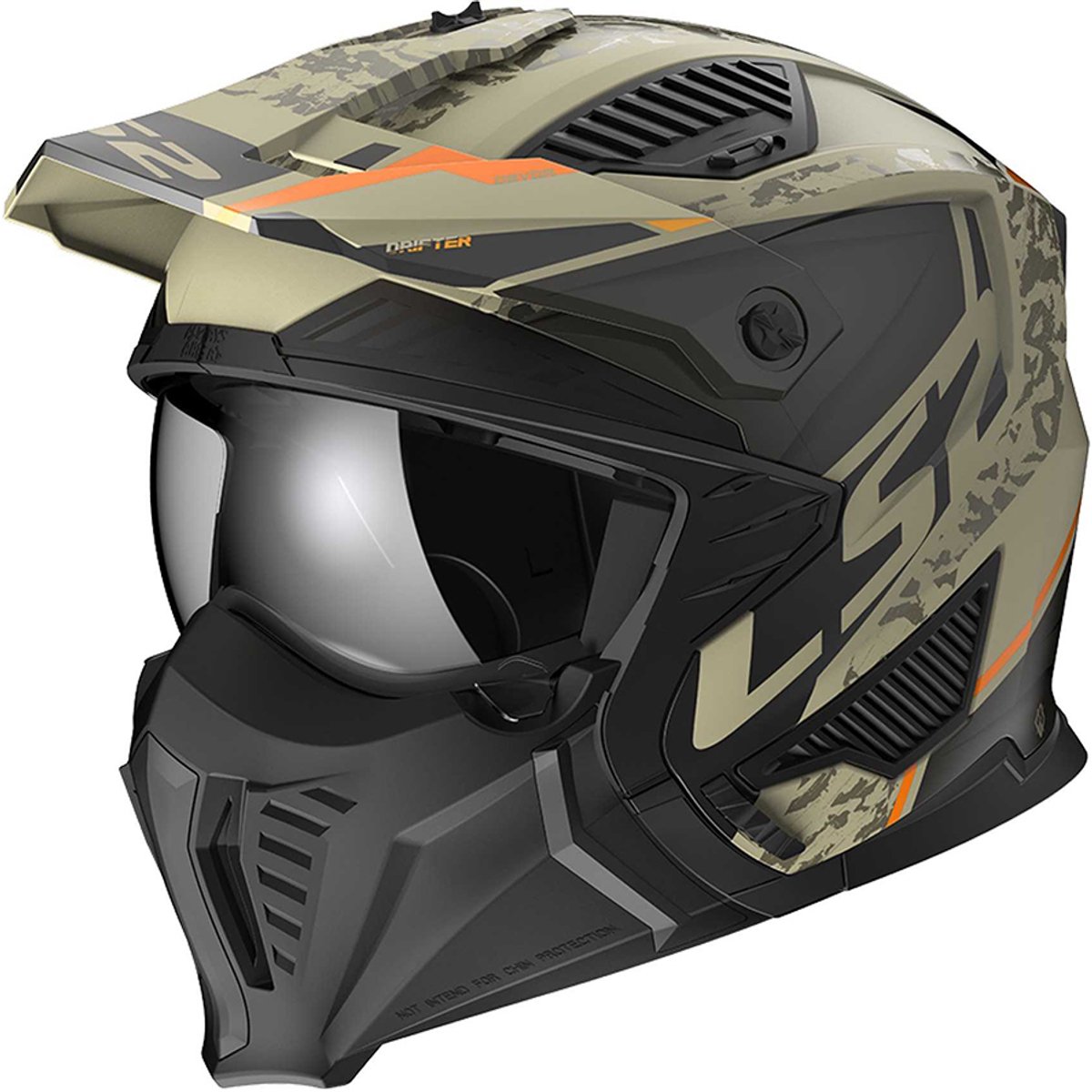 LS2 Helm Drifter Devor OF606 matt sand maat L