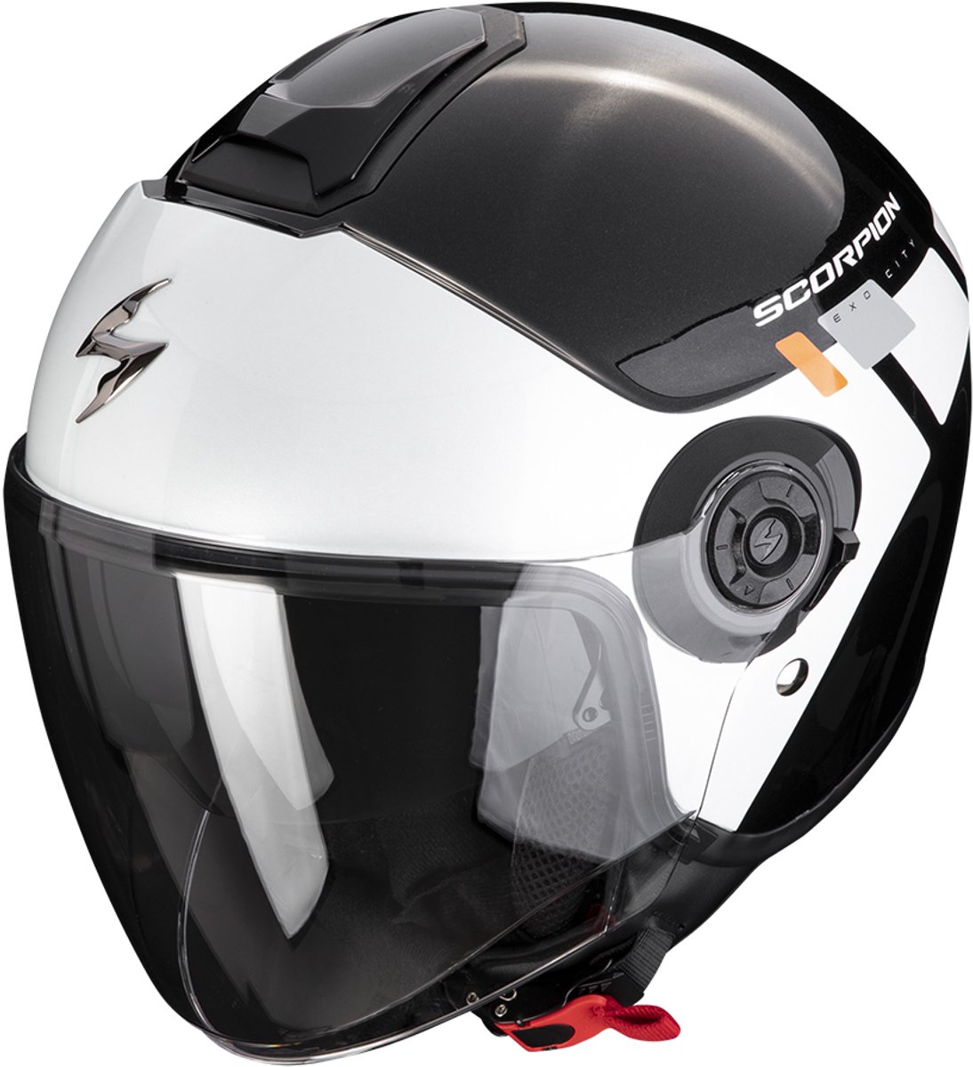 Scorpion Exo-City II Mall Metal Zwart-Wit-Zilver Jethelm - Helm