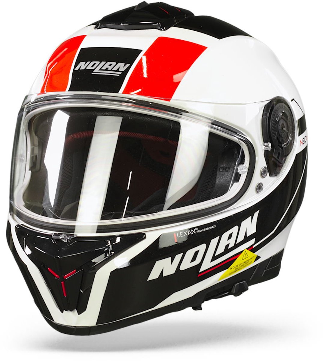 Nolan N80-8 Mandrake N-Com 49 Metal Wit Zwart Rood Integraalhelm - Helm