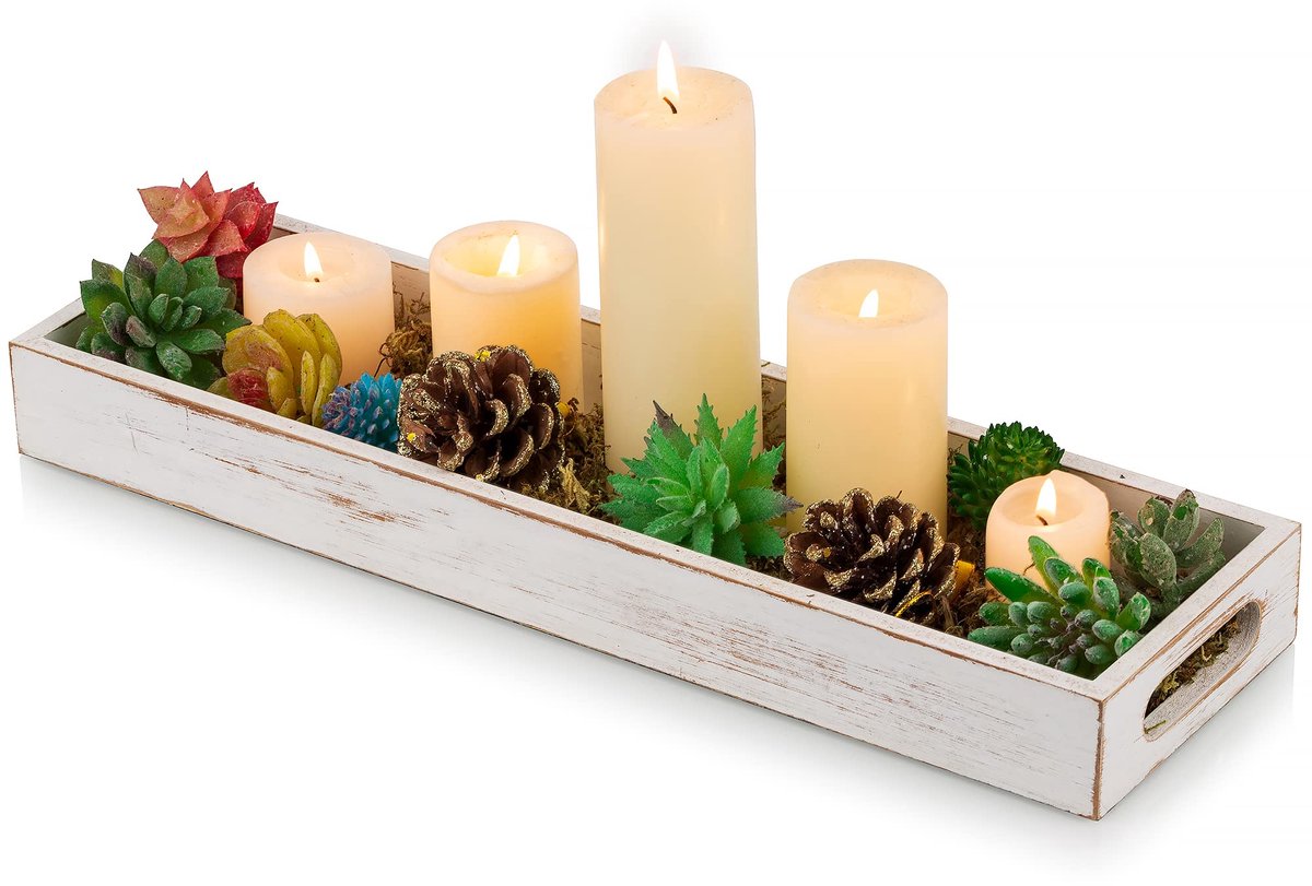 My Ninki ® Langwerpig Houten Dienblad voor Decoratie en Organisatie in Huis