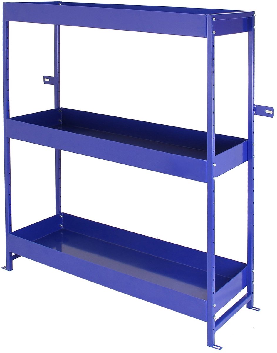 2 x Monster Racking Metalen Bedrijfswagen stelling - Bestelbus interieur Opslag Stelling Kast Bedrijfswageninrichting - Staal - Blauw