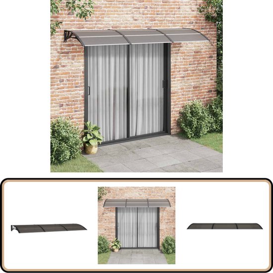 Outsunny® luifel voordeurluifel 100 x 80 cm luifel overkapping polycarbonaat transparant