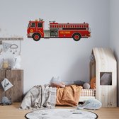 Muursticker Pompiers - 160 x 57 cm - 160 x 57 cm - chambre bébé et enfant - véhicule chambre bébé et enfant tout