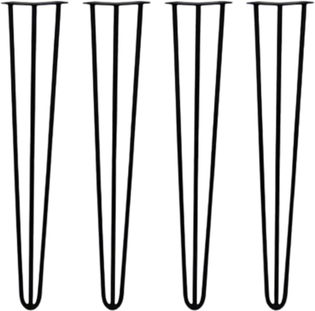 Bolt Edge Haarspeld Tafelpoten 86 cm - Set van 4 Massieve Metalen Poten - Industrieel Design - Voor Bureau, Kantoor & Restaurant Zwart