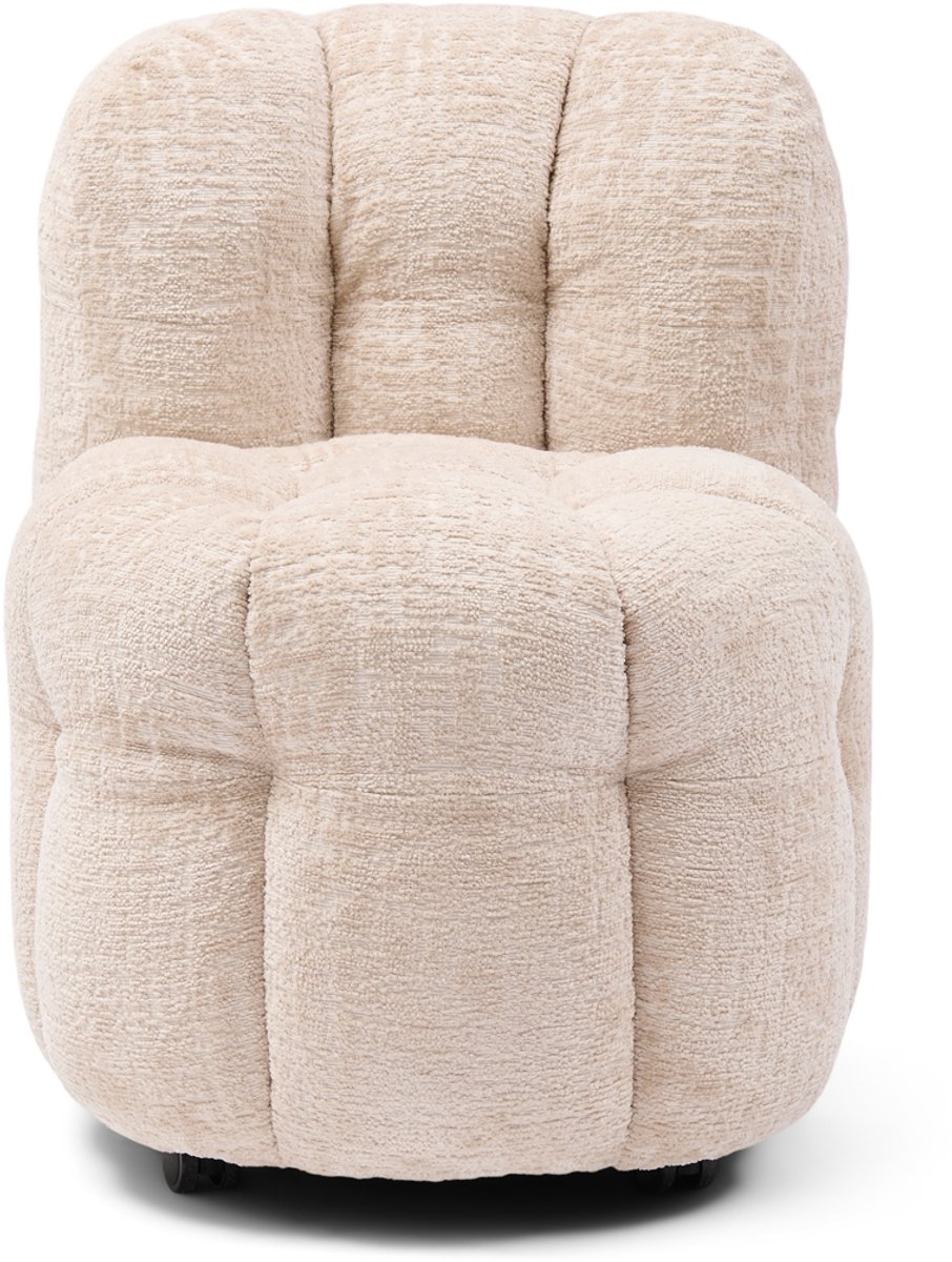 Riviera Maison Arosa Swivel Dining Chair Natural - Polyester, Beukenhout - Natural - 77.0x66.0x91.0 cm