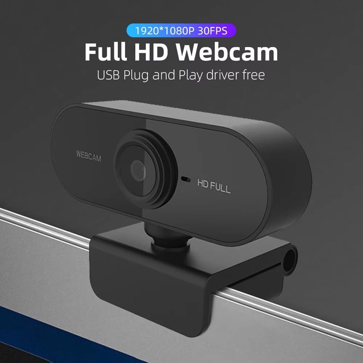 Webcam voor PC - 1080P Full HD - HD Pro Webcam - Voor Laptop en PC - Windows en Mac - Streaming Camera - Laptop - Office - Gaming - Zwart thumbnail 6