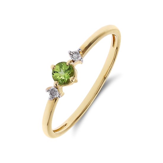 Bague Lucardi pour femme en or 14 carats et diamant 0 Ring - Bague - Or 14 carats - Or - 19 / 60 mm