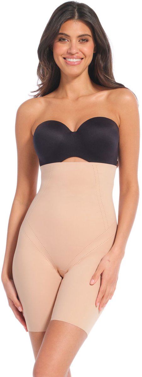 MAGIC Bodyfashion Magic Hoge sterk corrigerende boxershort - Dream shaper Bermuda - Anti schuur broekje - naadloos - Onzichtbaar onder kleding - XXL - Beige