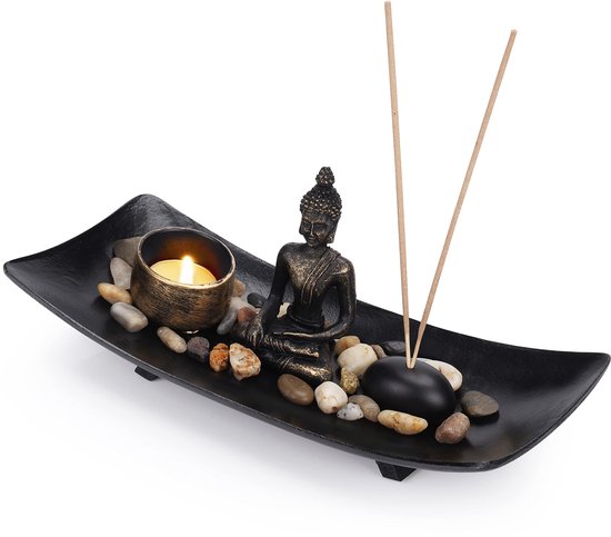 Boeddha Kaars en Wierook Houder Set
