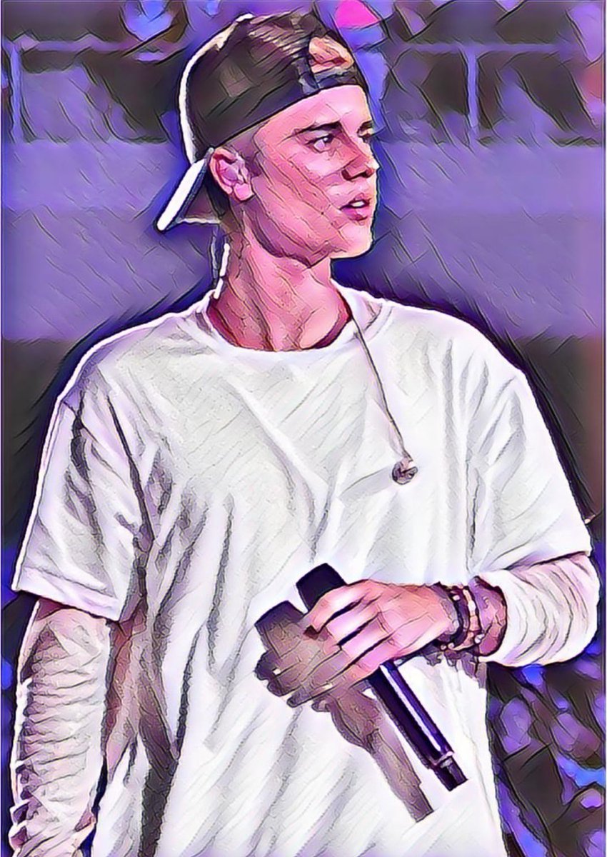 Passionforart.eu Justin Bieber 3-4 - Poster - 40 x 60 cm paars
