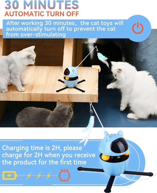 PETTOM Kattenspeelgoed, interactieve veer, 3-in-1 speelgoed, kat, elektrisch automatisch kattenspeelgoed, vlinder, intelligentie, kattenspeelgoed, vlinder, katten, teaser vervanging PETTOM Kattenspeelgoed, interactieve veer, 3-in-1 speelgoed, kat, elektrisch automatisch kattenspeelgoed, vlinder, intelligentie, kattenspeelgoed, vlinder, katten, teaser vervanging