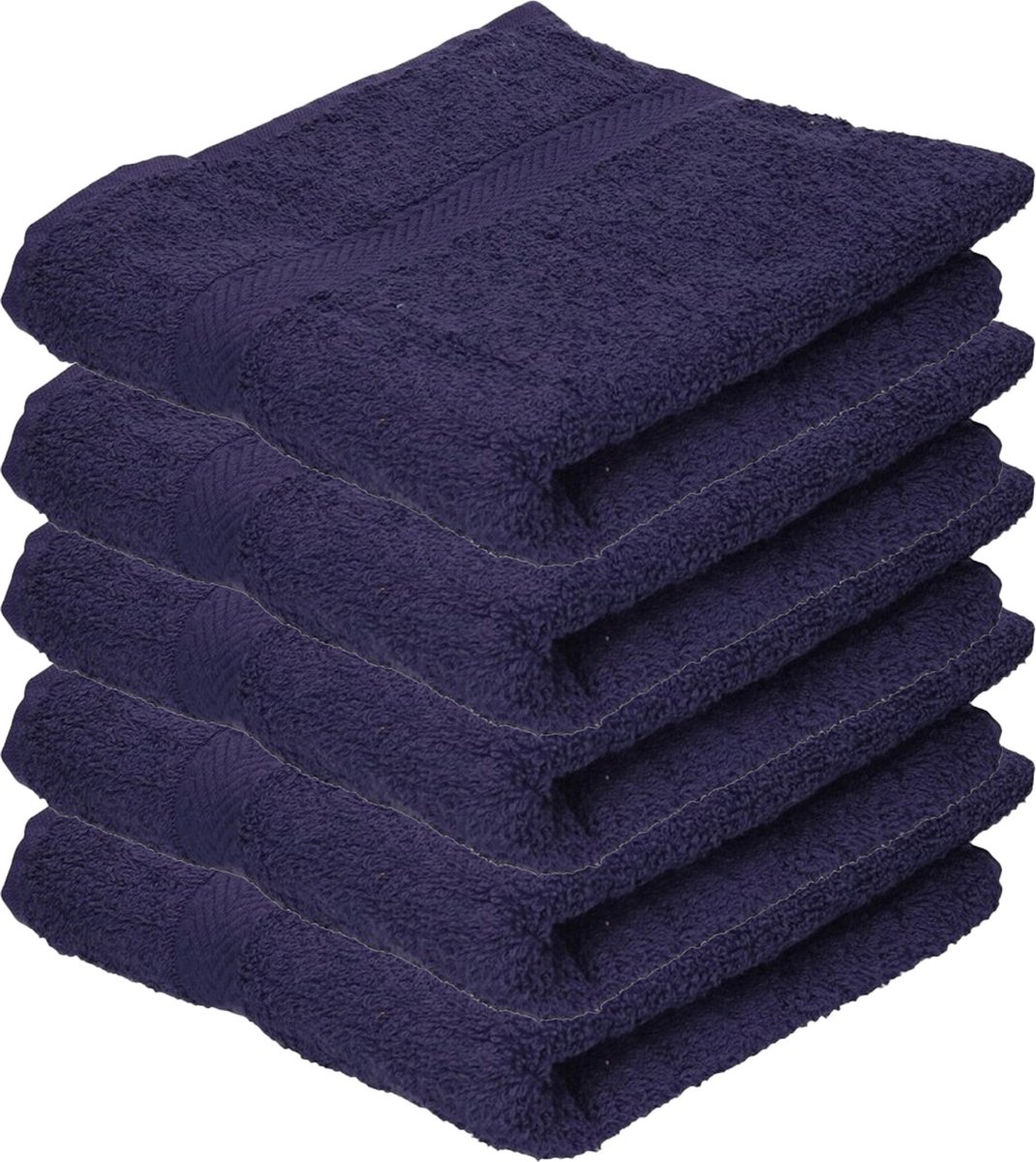 Towelcity Luxe badhanddoek - 5x - navy blauw - 50 x 90 cm - 550 grams - Badkamer textiel - Katoen