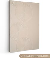 Peinture sur toile 80x120 cm - Décoration murale Japandi - Beige - Moderne - Décoration murale salon - Décoration chambre - Accessoires de chambre - Peintures sur toile