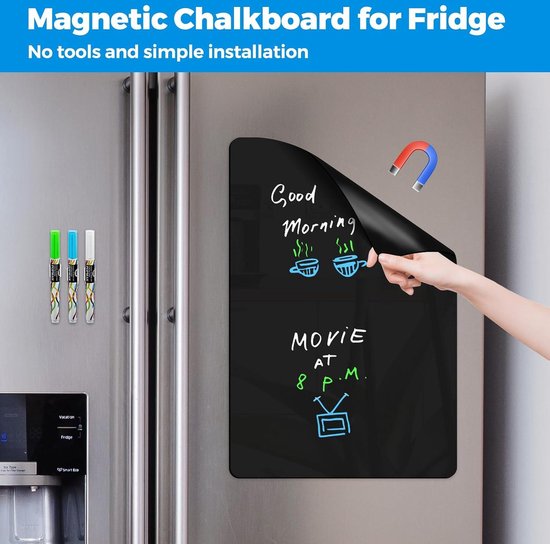CUHIOY Magnetisch schoolbord voor koelkast, keukenkrijtbord, 17 x