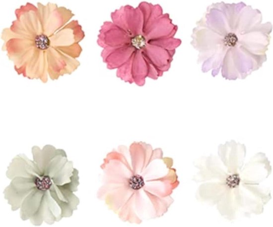 Mini-kunstbloemen, hoofdjes voor decoratie, 150 stuks, meerkleurig, kleine stof, zijde, kunstrozen, madeliefjes, pioenrozen, wilde bloemen, slinger voor thuis, bruiloft, haar, muts, jurken