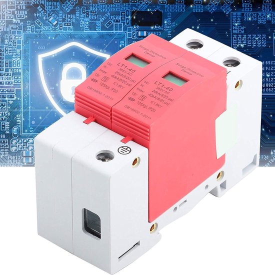 Lektroom Beveiliging Module DIN Rail Beveiliger Spanningsbeveiliging Elektriciteit Overspanningsbeveiliging Met Digitaal Display - Instelbare Beveiliging Tegen Over- En Onderspanning | 230V Wat Is Overspanningsbeveiliging Bliksembeveiliging Lekkage