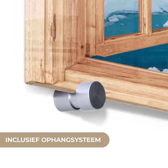 MuchoWow® Peinture sur verre 180x120 cm - Peinture sur verre acrylique - Vue - Paysage - Hiver - Lac - Montagnes - Vue - Photo sur verre - Décoration murale salon - Décoration murale chambre - Peintures